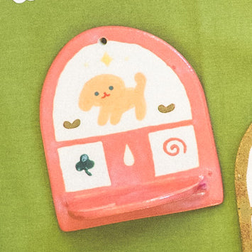 red tiny dog shelf