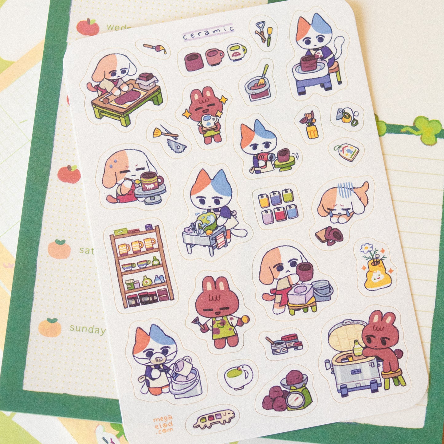 céramique • planche de stickers