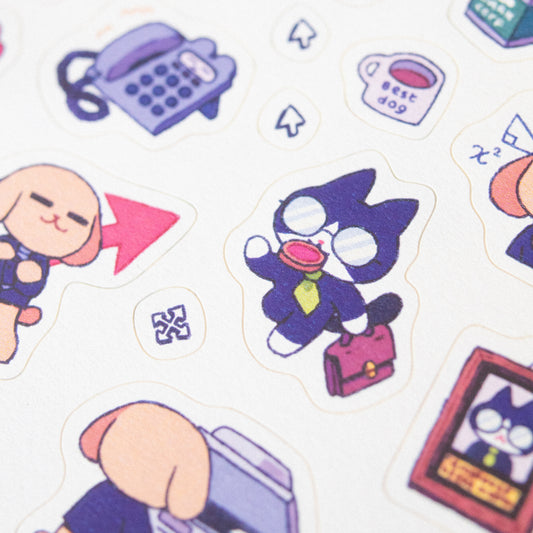 work • sticker sheet