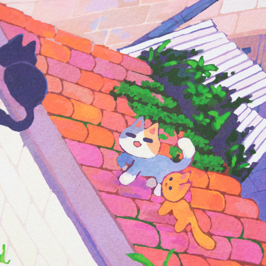 roofs and cats • midsize print