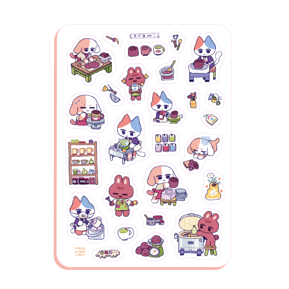 ceramic • sticker sheet