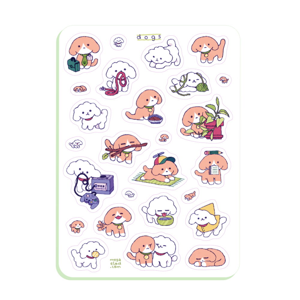 chiens • planche de stickers