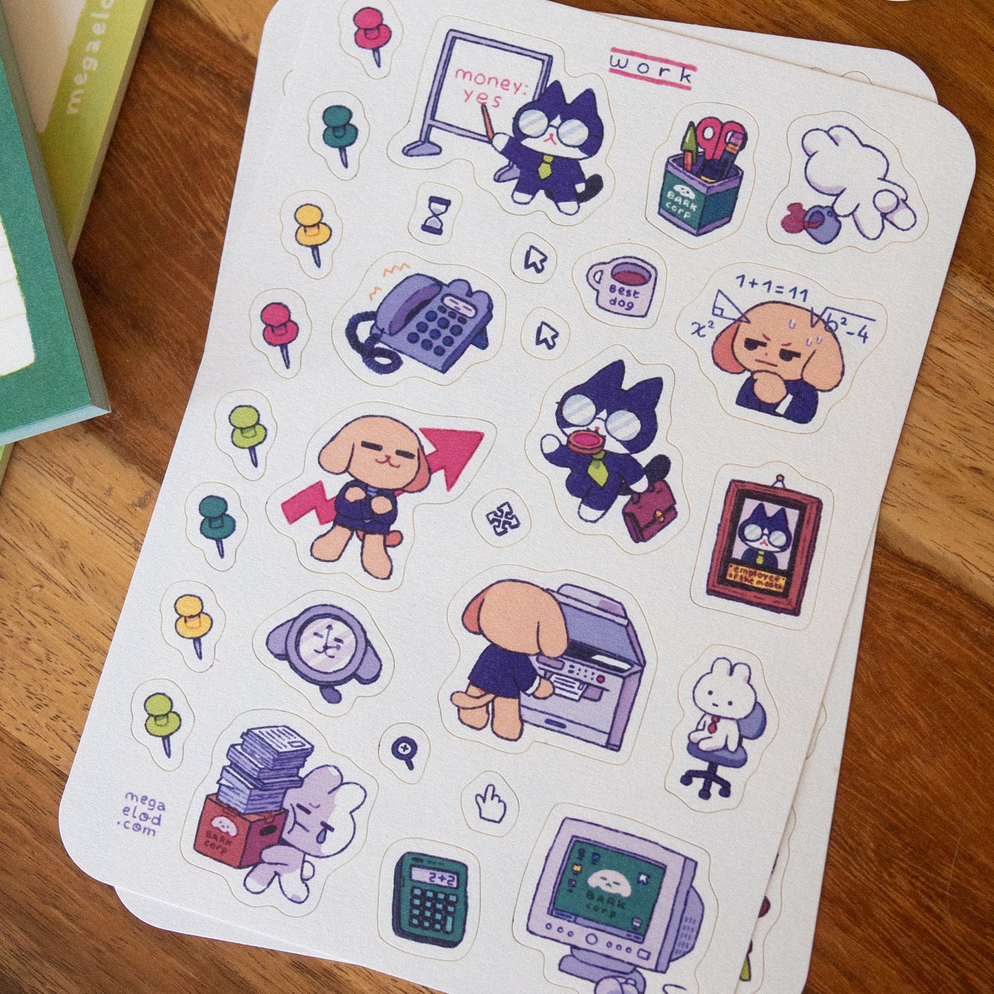 work • sticker sheet