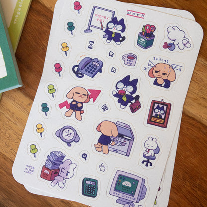 work • sticker sheet