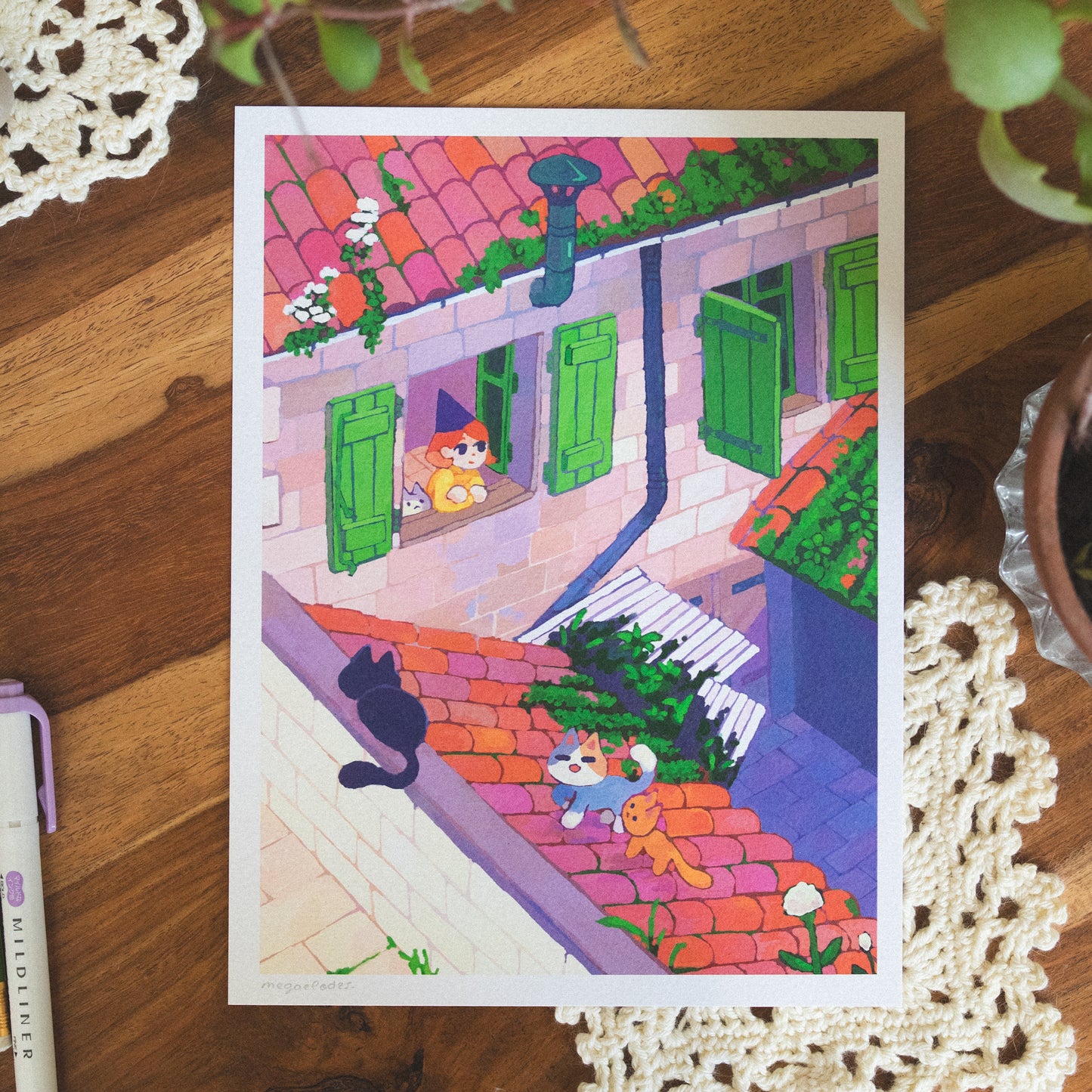 roofs and cats • midsize print