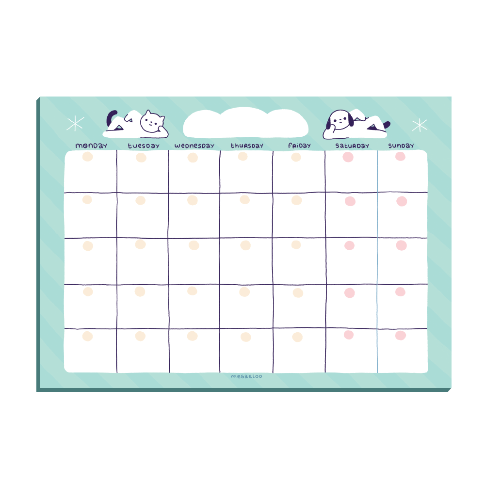 blue monthly planner