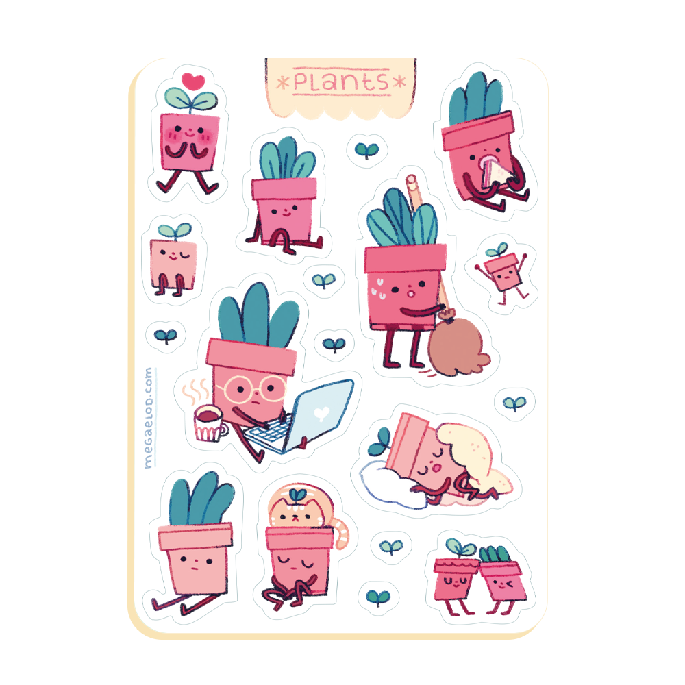 plantes • planche de stickers