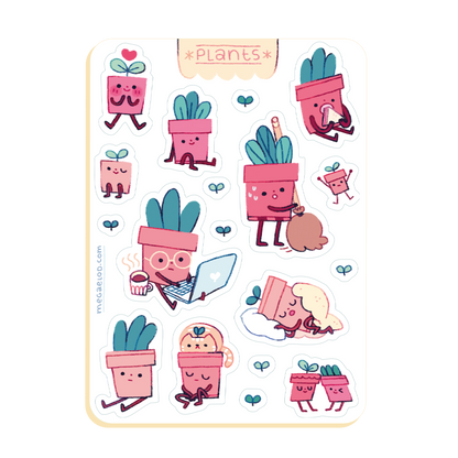 plantes • planche de stickers