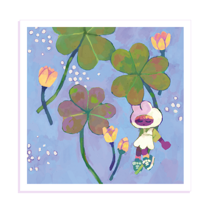 sleepy clovers • midsize square print