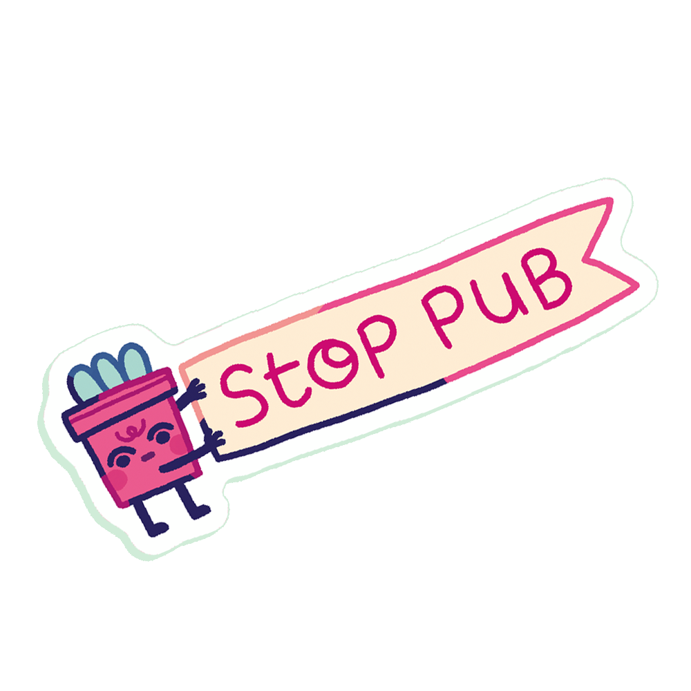 stop pub • clear sticker