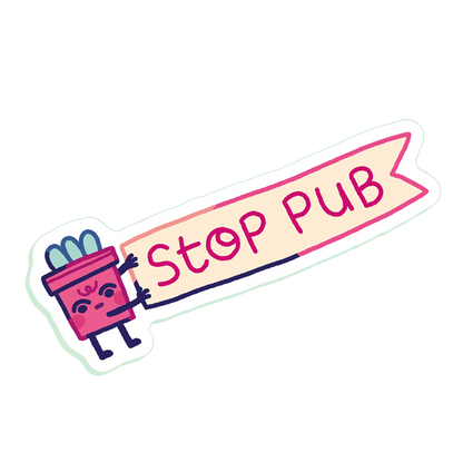 stop pub • clear sticker