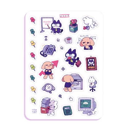 work • sticker sheet