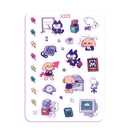 work • sticker sheet